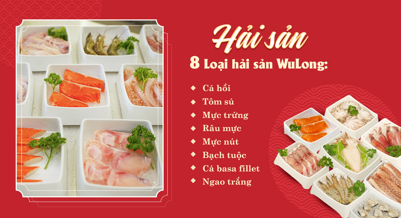 8 loại hải sản tươi ngon của buffet WuLong